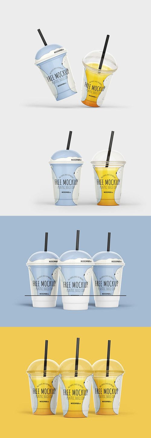Free Plastic Juice Cup Mockup
