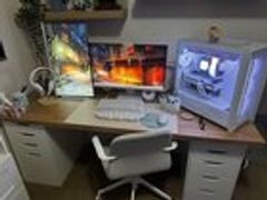 r/battlestations - Risers on an IKEA countertop desk?