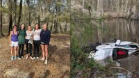 University of Georgia students save 3 people after witnessing car crash by jumping into water, pulling them to safety