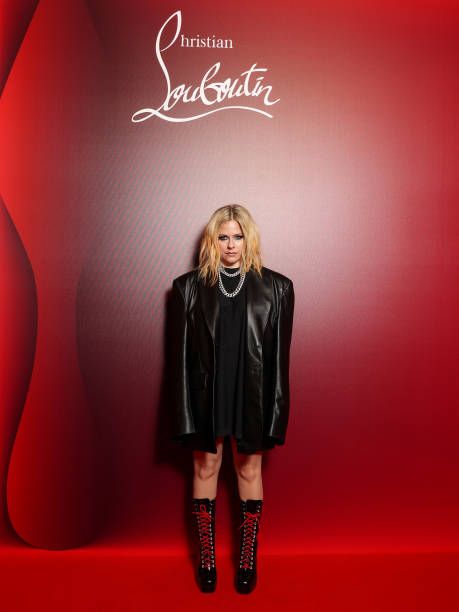 Avril Lavigne attends "The Loubi Show" as part of Paris Fashion Week on March 02, 2023 in Paris, France.