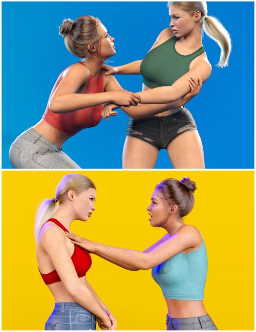 Z Against My Will Couple Poses for Genesis 9 and 8 Female by: Zeddicuss, 3D Models by Daz 3D