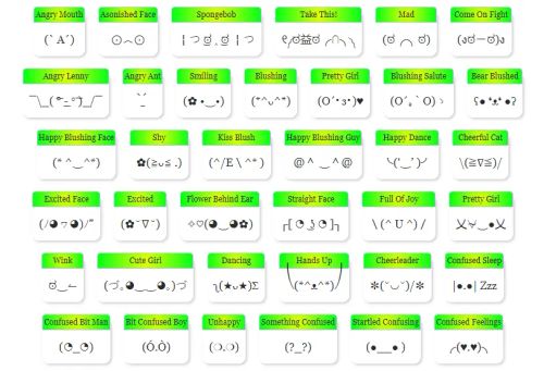 Text Emojis & Emoticons