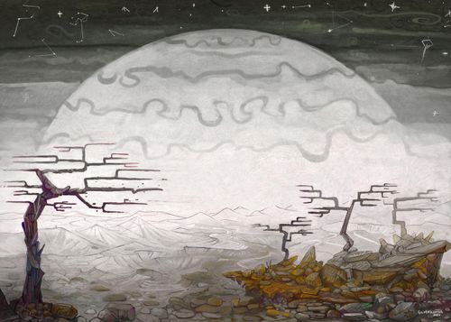 r/Illustration - A desolate landscape still showing hopes of revival.