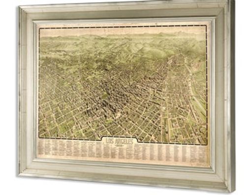 Los Angeles, 1909 Vintage Framed Map Print