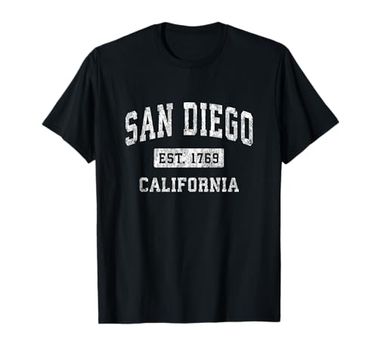 San Diego California CA Vintage Established Sports Design T-Shirt