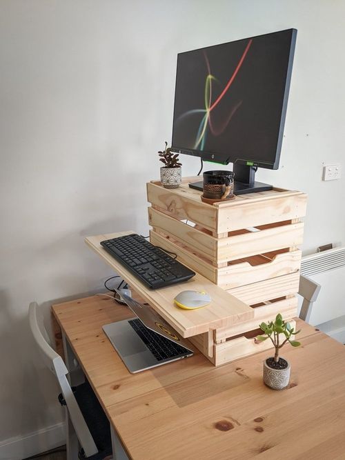 IKEA crates desk riser