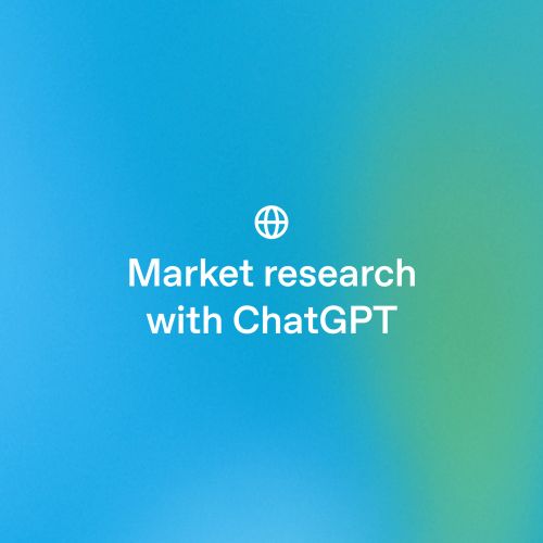 白色背景标题幻灯片，显示文字“借助 ChatGPT 开展市场研究”，文字上方配有地球图标。