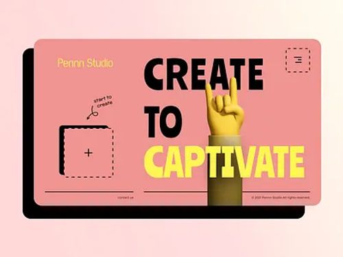 Penn Studio website design desktop hand illustration modern retro pink retro ui web website yellow
