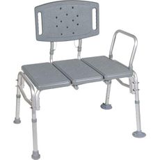 HEALTHLINE Transfer Bench Adjustable Height 500 Lbs, Heavy Duty Bariatric Tub Transfer Bench with Back, Non-Slip Seat, Bath Shower Bench Chair for Bathroom for Elderly Disabled