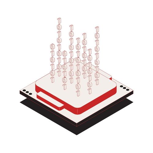 Free Vector cyber security personal data protection concept icon with binary code illustration