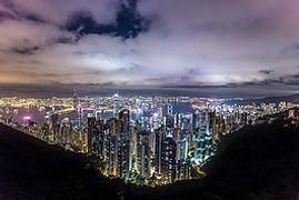 香港,城市,夜