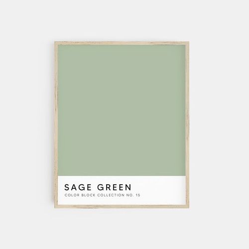sage green print | color block art | sage green decor