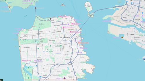 San Francisco Map with districts