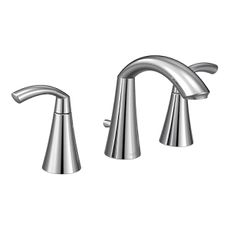 Moen Glyde Chrome Two-Handle High Arc Widespread Bathroom Sink Faucet for 3-Hole Setups with Valve Included, TV6173