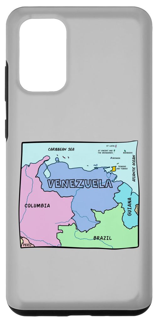 Galaxy S20+ Colorful Simplified map of Venezuela. Surrounding countries Case