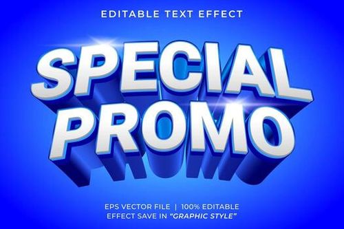 especial rebaja promoción 3d editable texto efecto modelo vector