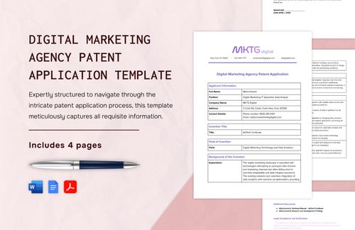Digital Marketing Agency Patent Application Template in Word, PDF, Google Docs - Download | Template.net