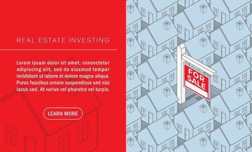 house for sale sign land property parcel real estate townhouses vector illustration - land for sale stock illustrations