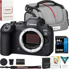 Canon EOS R6 Mark II Mirrorless Camera Body Bundle | 4K 60p, Dual Pixel CMOS AF II | Lexar 64GB Memory Card + Deco Essentials Camera Bag + Corel Photo Video Suite