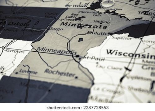Minnesota on the USA map Stock Photo