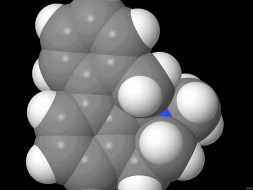 3D space-filling model of (S)-aporphine rotating about the y-axis