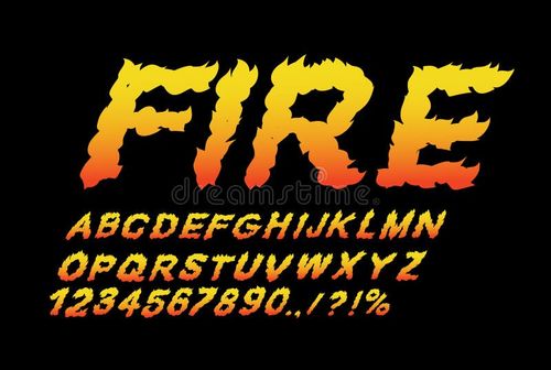 Fire font. Flame ABC. Fiery letters. Burning alphabet. Hot typography. blaze lettring. Fire font vectors