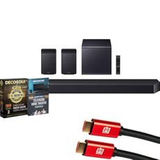 Samsung Q Series Soundbar HW-Q990F 11.1.4 ch Subwoofer + Rear Speaker (2025) Bundle with 1 Year CPS Enhanced Protection Pack, 6FT 4K HDMI Cable & Deco Gear Complete Home Theater Beginner's Guidebook