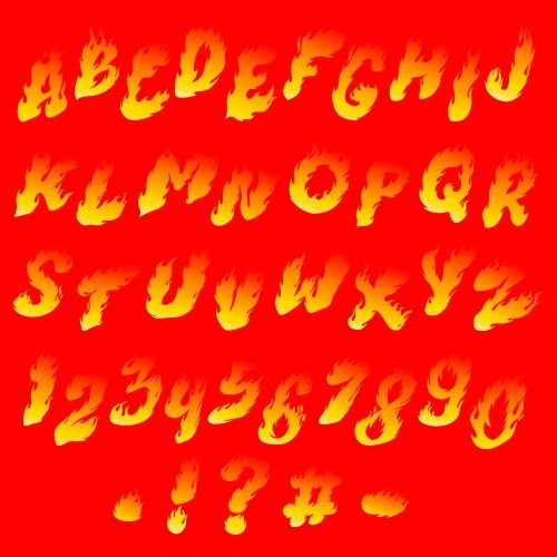 Burning Font Vector Image
