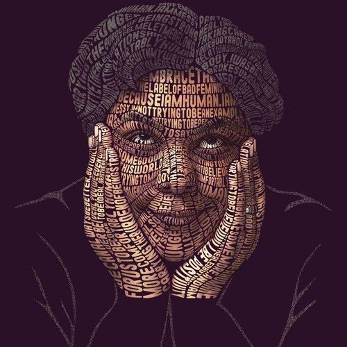 Word art design with the title 'Typography Portrait'