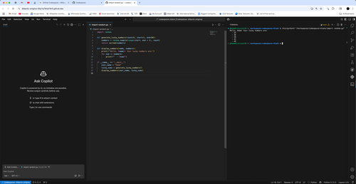 github codespaces side by side terminal
