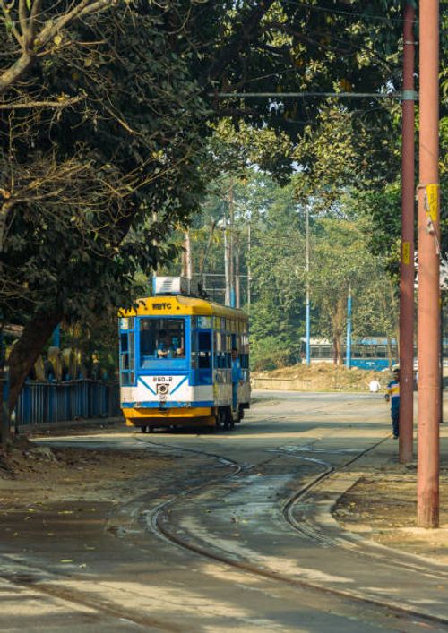 Tram. Kolkata, India, January 26, 2023: The tram system in the city of Kolkata, West Bengal, India, operated by West Bengal Transport Corporation (WBTC) . kolkata-tram stock pictures, royalty-free photos & images