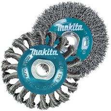 Makita 2 Piece - 4.5" Crimped & Twist Wire Wheel Brush Set For 5-9" Grinders - Complete Conditioning For Metal - 4.5" x 5/8-Inch | 11 UNC