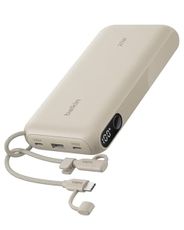Belkin Portable Charger, USB-C Power Bank 20,000mAh w/ 2X USB-C Ports & 1x A Port, Digital Battery Display, 20W Charging for iPhone 17, Air, Pro, Samsung Galaxy S25, Pixel 10, iPad, & More - Sand