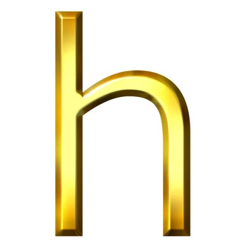 3D Golden Lettre H — Photo