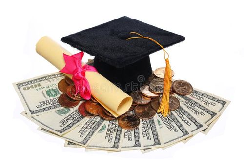 Black Graduation Cap and Degree with Money isolated. Bachelors degree stock images, royalty-free photos and pictures