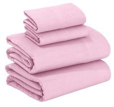 RUVANTI 100% Cotton Flannel Sheets Full Size - 4 Piece Warm, Soft & Breathable, Deep Pocket, Double Brushed Cozy All Season Bedding Set, Light Pink
