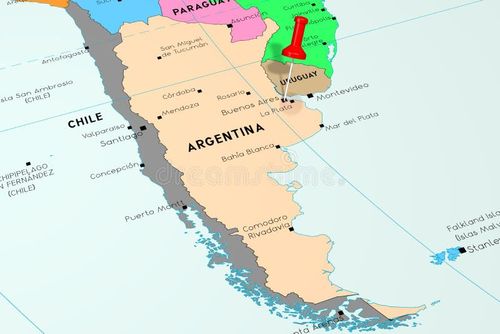 Argentina, Buenos Aires - capital city, pinned on political map - 3D illustration. Argentina map buenos aires illustrations