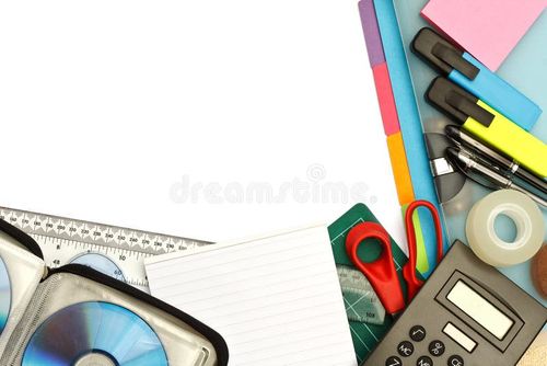 University student stationery or modern office supplies arranged on a desktop with blank area for text. Office supplies stock images, royalty-free photos and pictures