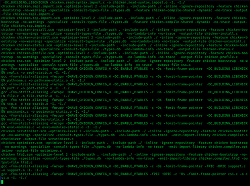 gcc 11 1 0 compiling chicken screenshot