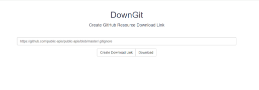 GitHub single file download - DownGit interface