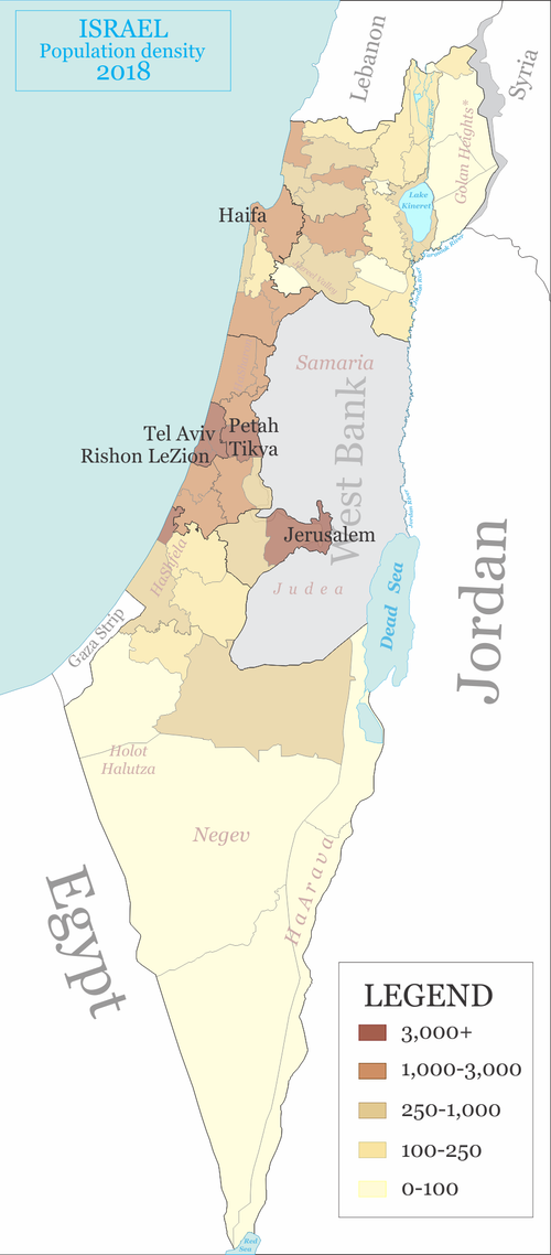 israel population density 2018