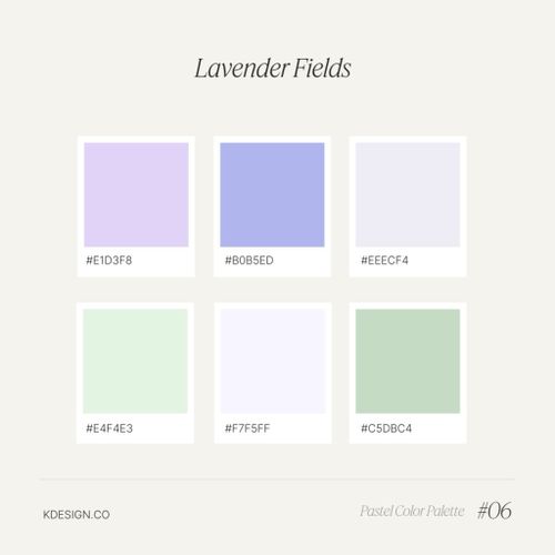 lavender fields, purple and green pastel color palette