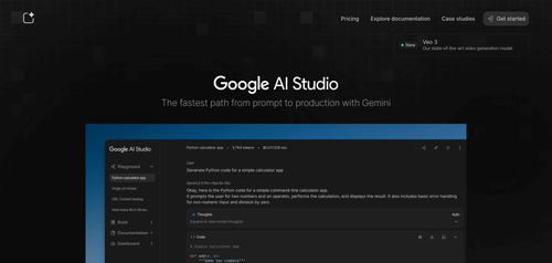Google AI Studio platform