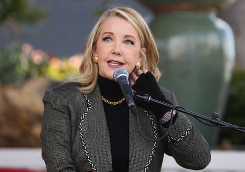 Actress Melody Thomas Scott attends "The Young and The Restless" 50th Anniversary celebration with a time capsule reveal at Television City Studios...
