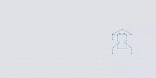 一个戴着毕业帽的学生代表 AI 学院的插图