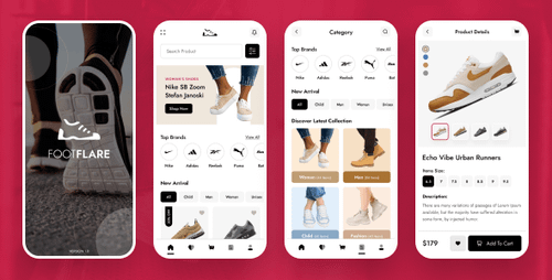 FootFlare - Shoes Store & eCommerce Mobile App Template ( Bootstrap + PWA )