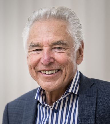 Peter Brabeck-Letmathe poses during an interview with AFP in La Tour-de-Peilz near Vevey, Switzerland, on March 4, 2024.