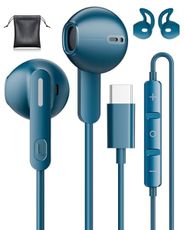 Wired Earbuds USB C for Samsung Galaxy S25 S24 S23 Ultra S22 A56 A16 iPhone 16 Pro Max 15 17 Air iPad 10 Pro USB C Headphones with Microphone Volume Control HiFi Stereo Type C Headphones Wired Xiaomi