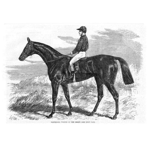 HORSE RACING 'Pretender' Winner of the Derby - Antique Print 1869 - Image 1 of 1
