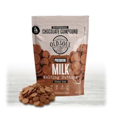 OLDSOUL Chocolate Compound Buttons 2.2 lb | Milk Chocolate 8% Real Cocoa | Smooth Melting | Perfect for Baking & Desserts (2.2 Lbs, Milk Chocolate)
